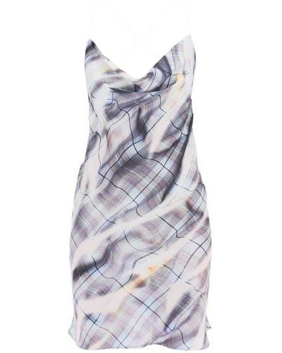 Y. Project Patterned Mini Slip Dress - Gray