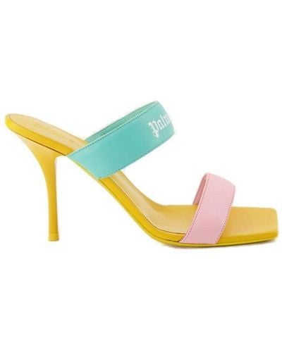 Palm Angels Logo-printed Square-toe Sandals - Multicolor