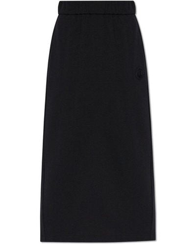Moncler Skirt With Logo, - Black