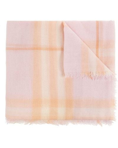 Burberry Wool Scarf, - Pink