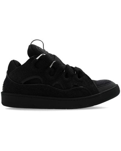 Lanvin Leather Curb Sneakers - Black