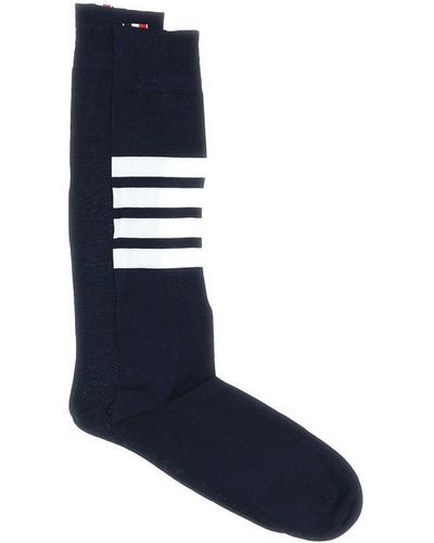Thom Browne Long Striped Socks - Blue