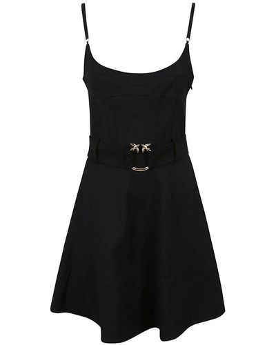 Pinko Piercing Effect Strapped Mini Dress - Black