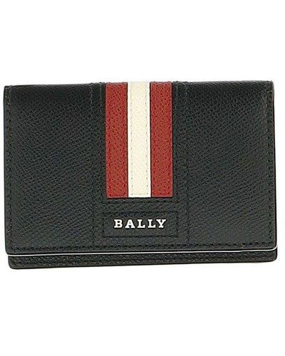 Bally Stripe-detailed Logo Plaque Wallet - Black