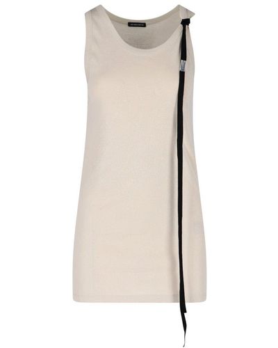 Ann Demeulemeester Top With Ribbon - Natural
