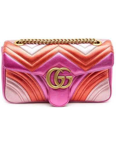 Gucci GG Marmont 2.0 Metallic Matelassé Bag - Pink