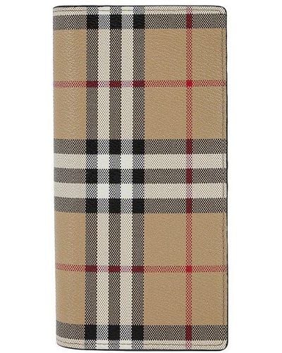 Burberry Checkered Bifold Wallet - Natural
