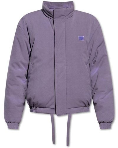 Acne Studios Face Logo Patch Padded Jacket - Purple