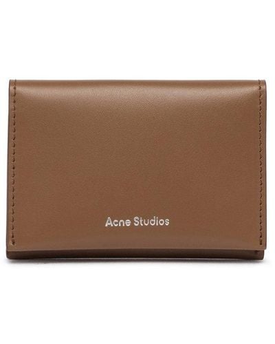 Acne Studios Leather Card Case - Brown