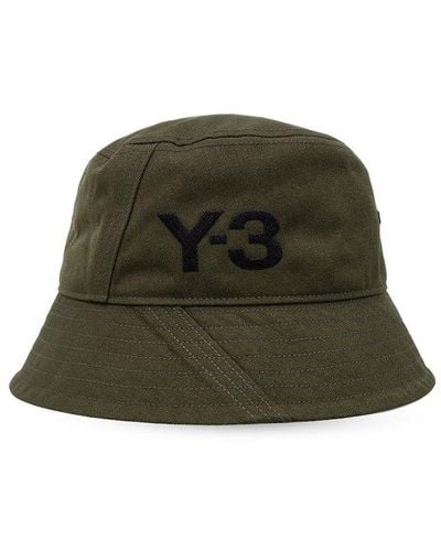 Y-3 Logo-printed Wide-brim Bucket Hat - Green