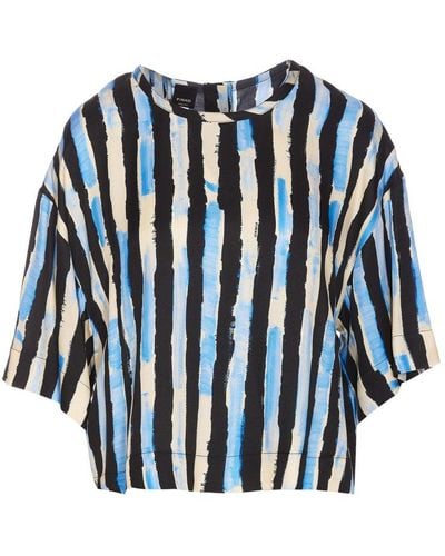 Pinko Striped Short-sleeved Blouse - Blue