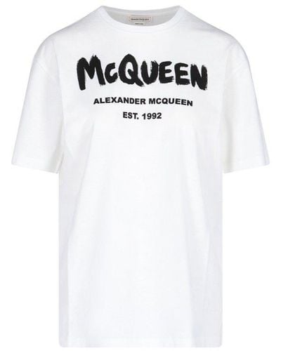 Alexander McQueen Graffiti Logo Print T-shirt - Black