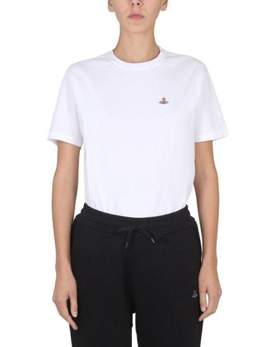 Vivienne Westwood Orb Embroidered Crewneck T-shirt - White