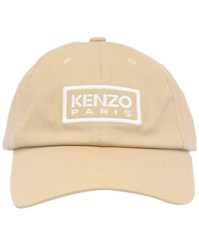 KENZO Logo Patch Curved-peak Baseball Cap - Natural