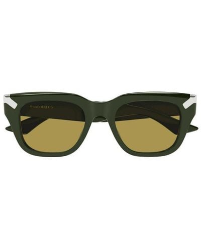 Alexander McQueen Rectangle Frame Sunglasses - Green
