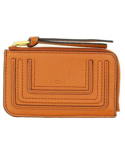 Chloé Marcie Zipped Small Wallet - Orange