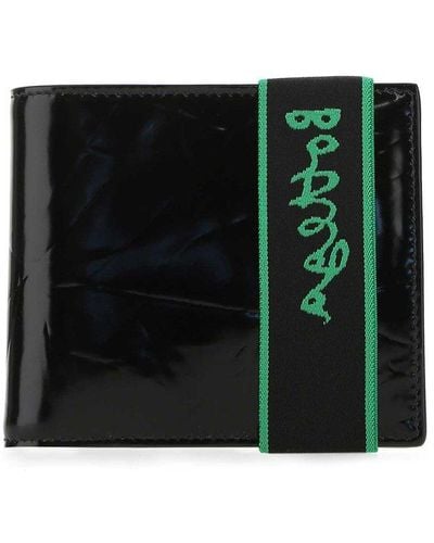Bottega Veneta Elastic Logo Band Bi-fold Wallet - Black