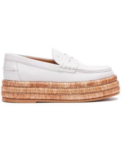 Tod's Round-toe Platform Loafers - White