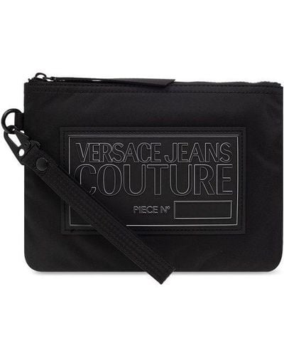 Versace Handbag With Logo - Black