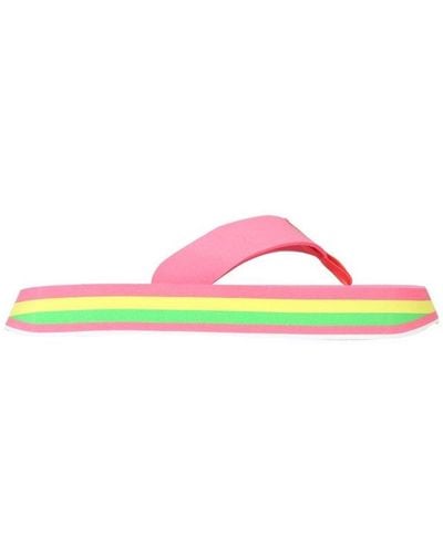 MSGM Chunky Color-block Thong Slides - Pink