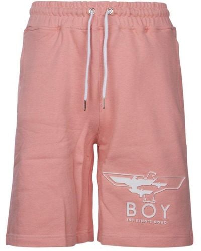 BOY London Logo Detailed Drawstring Shorts - Pink