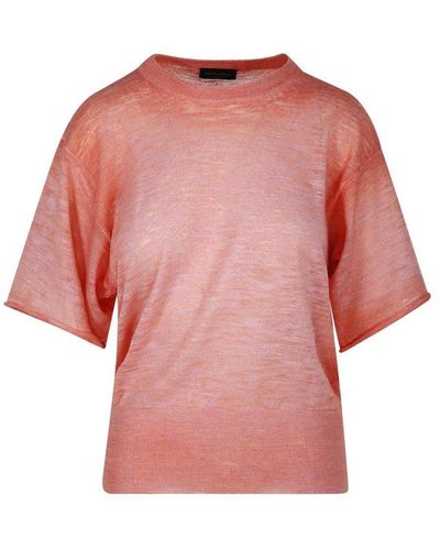 Roberto Collina Round Neck Knit T-shirt - Pink