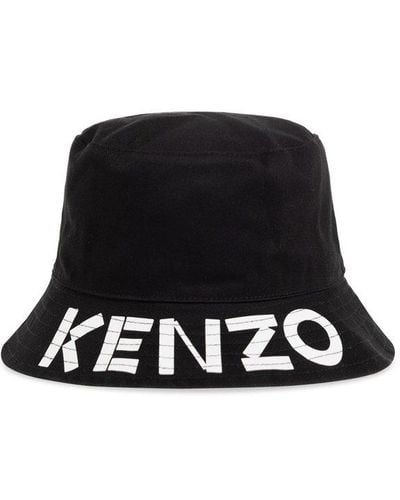 KENZO Reversible Bucket Hat With Logo, - Black