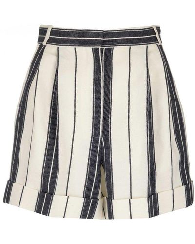 Alexander McQueen High-waisted Striped Shorts - Multicolour