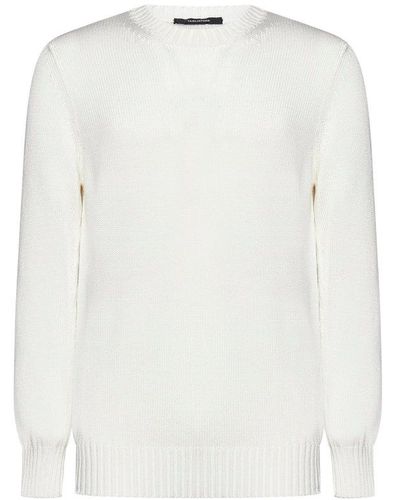 Tagliatore Long Sleeved Crewneck Knitted Jumper - White