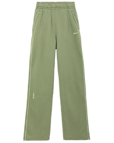 Nike Nocta Open-hem Fleece Trousers - Green