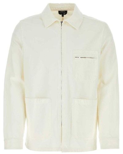 A.P.C. Connor Zipped Denim Jacket - White