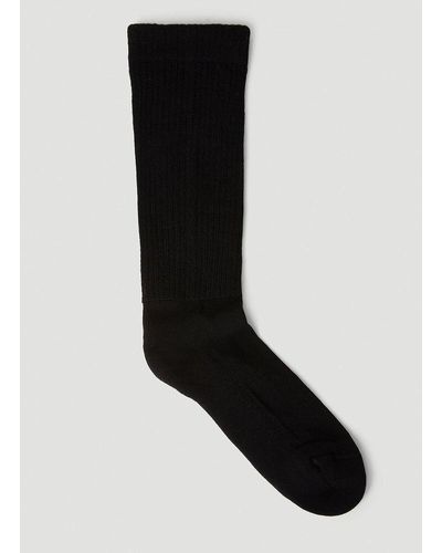 Rick Owens Slogan Embroidered Socks - Black