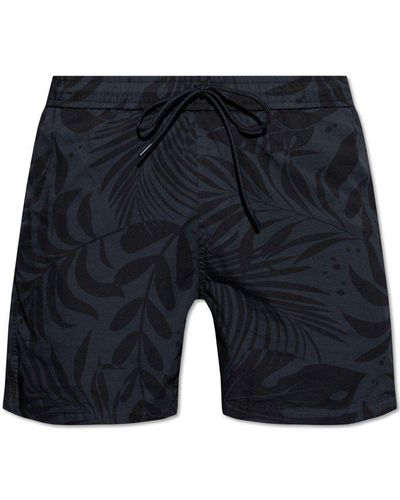 Woolrich Tropical-printed Drawstring Shorts - Blue