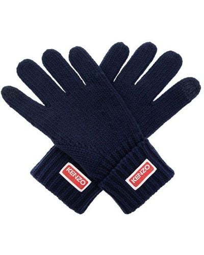 KENZO Wool Gloves - Blue