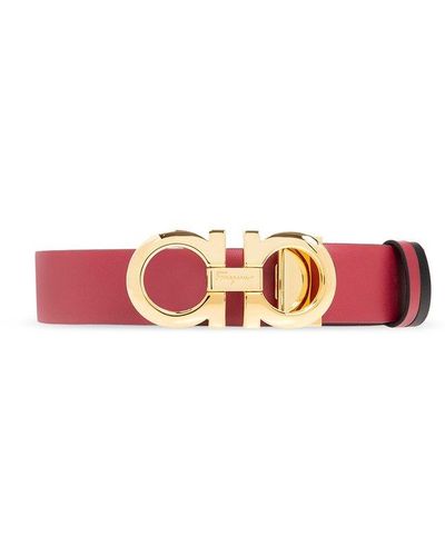 Ferragamo Donna Engraved-logo Belt - Red