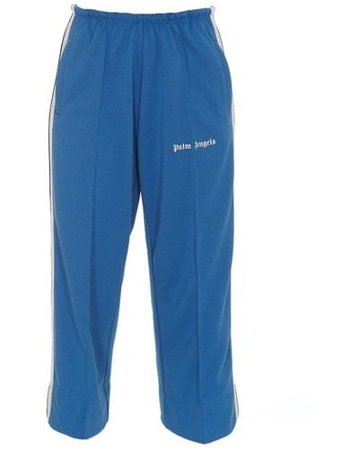 Palm Angels Logo Print Sweatpants - Blue