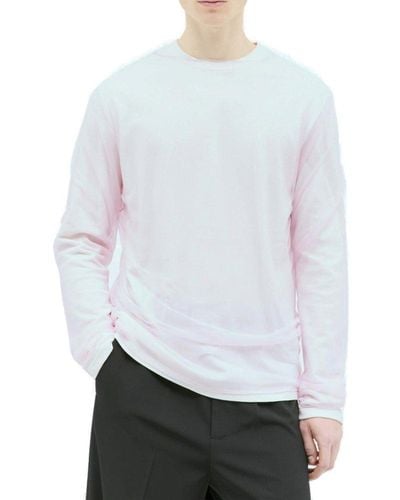 Jil Sander Logo Printed Long-sleeved T-shirt - White