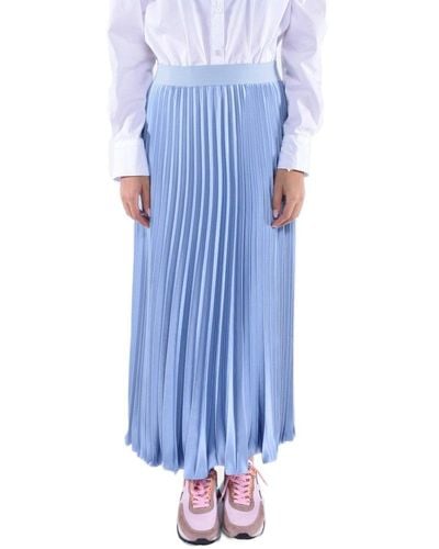 Weekend by Maxmara High Waist Pleated Skirt - Blue