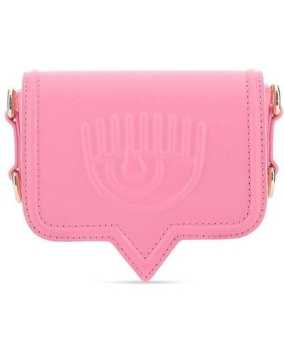 Chiara Ferragni Eyelike-embossed Foldover Top Belt Bag - Pink