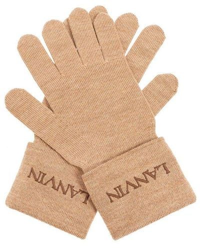 Lanvin Wool Gloves, - Natural