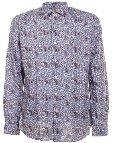 BRANCACCIO Long-sleeved Printed Shirt - Blue