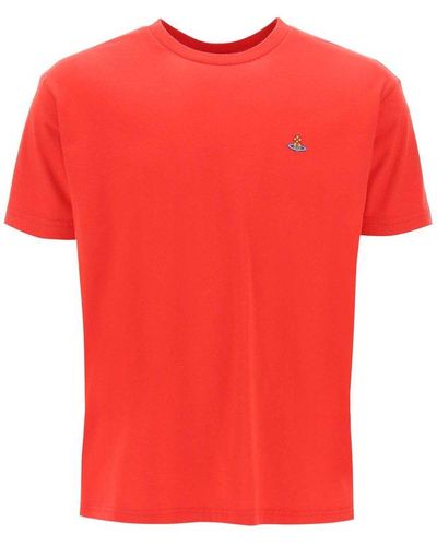 Vivienne Westwood Classic T Shirt With Orb Logo - Red