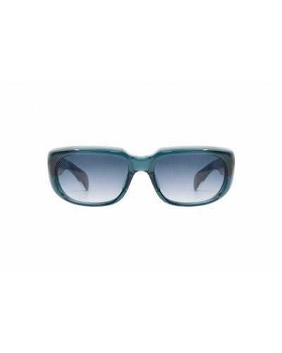 Jacques Marie Mage Rectangular Frame Sunglasses - Blue