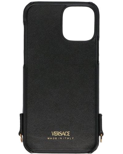 Versace Padded Neck Strapped Iphone 12 Case - Black