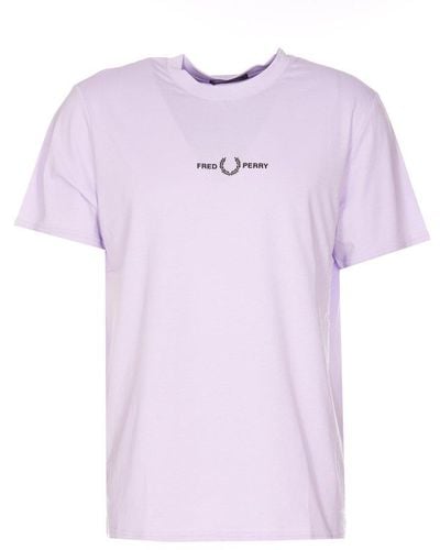 Fred Perry Logo-embroidered Crewneck T-shirt - Pink