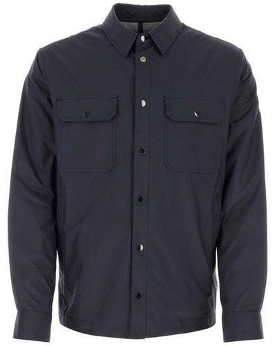 Moncler Collared Button-up Jacket - Blue