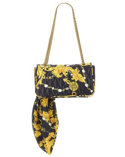 Versace Chain Couture Print Small Shoulder Bag - Metallic