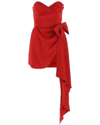 Alessandra Rich Short Draped Dress - Red