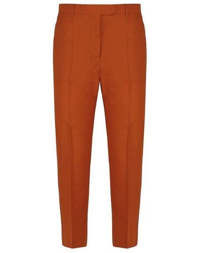 Max Mara Cotton And Silk Trousers - Orange