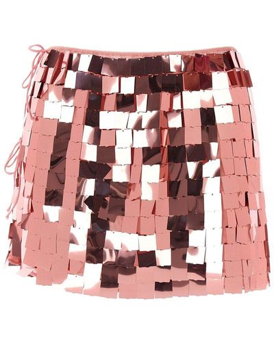 Oséree Disco Sequins Mini Skirt - Red
